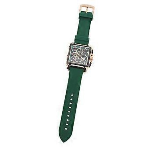 Grön Kvarts Chronograph Klocka för Män: Vattentålig, Självlysande Silikonarmband för Stilfull Vardagsanvändning