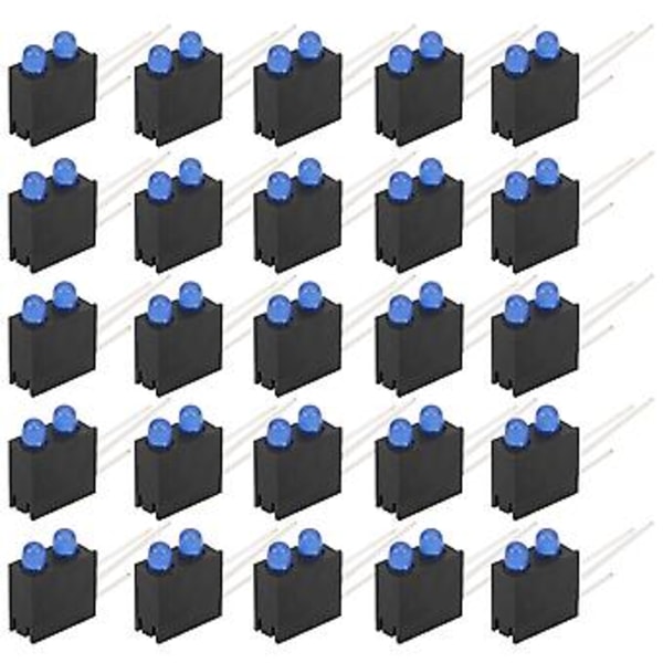 100 kpl 3 mm valopidike, kaksoisreikäinen LED-diodilamppu jalustalla, teollisuuden merkkivalotarvikkeet, sininen valo