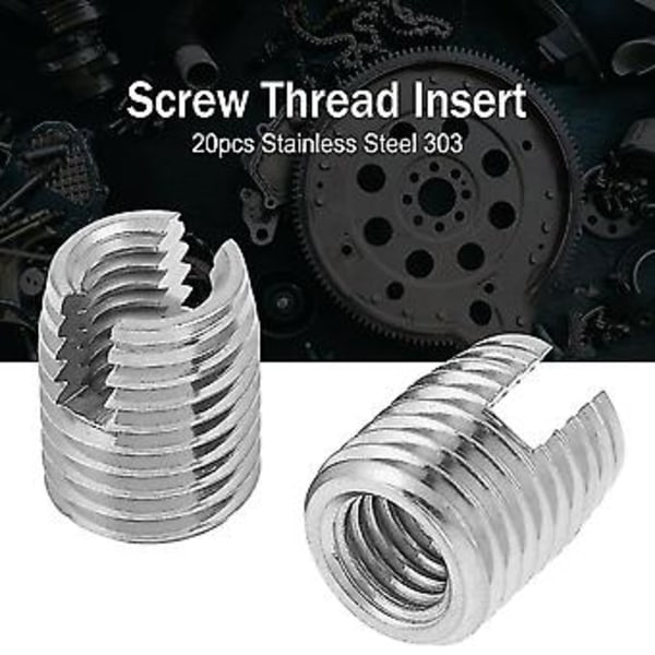 M8x15mm Kierreruuvi Itsekierteittävät Sus303 Helikaaliset Ruostumattomasta Teräksestä Valmistetut Insertit (20kpl)