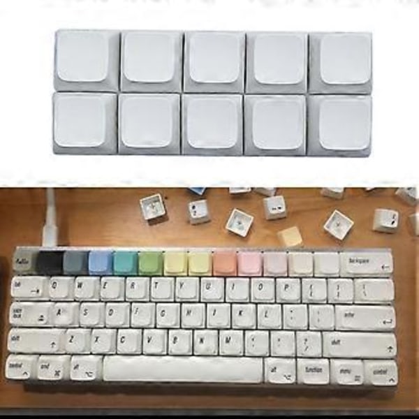 10 stk. PBT Blank DIY Keycap Mekanisk Tastaturinstallasjon 1U 1X XDA Profil Uten Trykk Keycap Sett for MX Brytere
