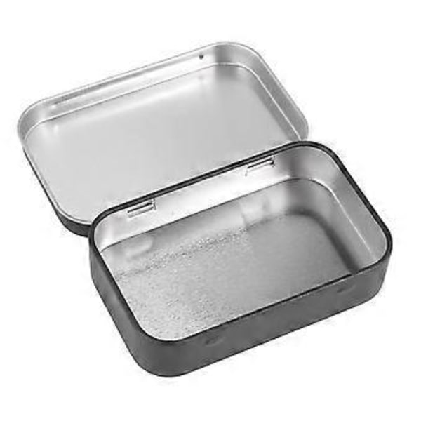 95x60x21mm Sort Tinæske Sort Metalæske med Mat Slikæske Lille Æske