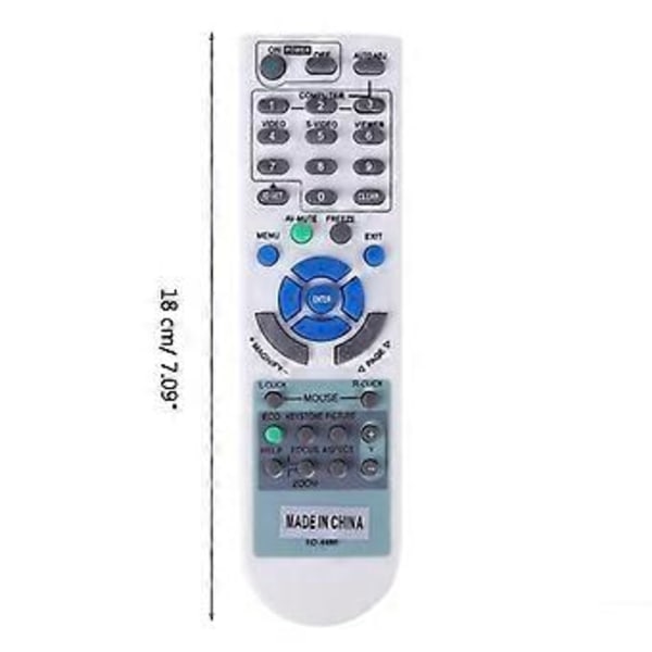Erstattet Fjernkontroll Passer for NEC Projektor RD-448E V260X+ V300X+ V260 RD-443E LT180+ Projektor Fjernkontroll Hvit