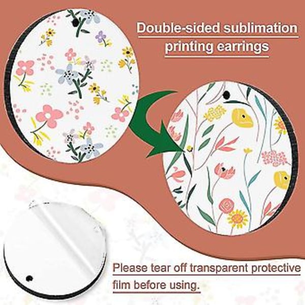 30 stk Sublimering Blank Øredobber Rund MDF Plate Hvite Øredobber Varmeoverføring Øredobber Uferdig F