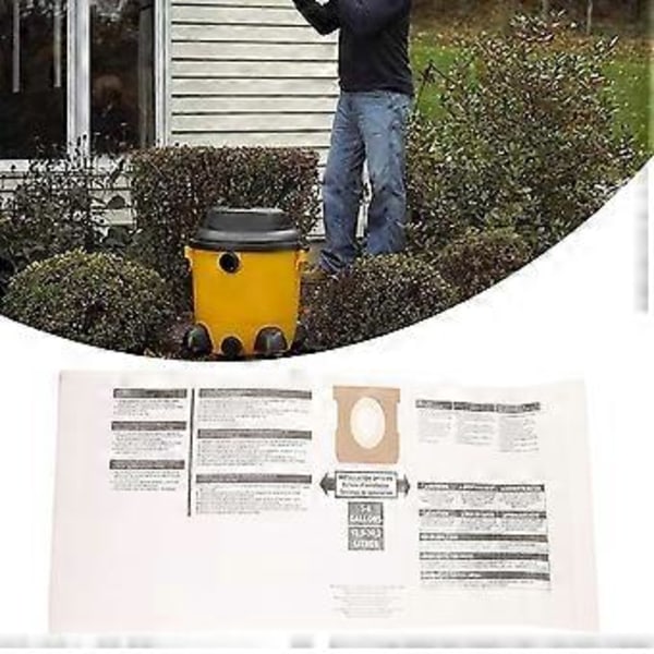 Universell Støvpose for Tørrsuging 5 til 8 Gallon Støvsuger Erstatningstilbehør Passer for 90661 906-61 9066100