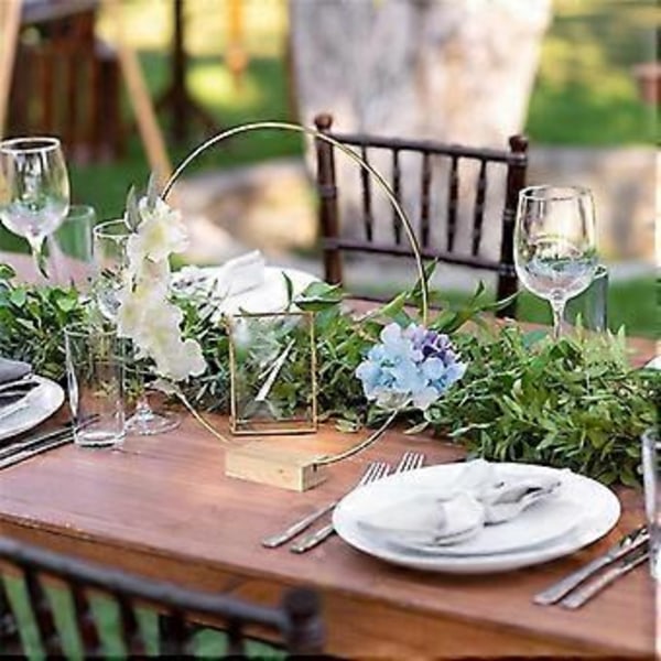 10-pack 30 cm Blomsterkrans Mittpunkt med Ställ för Bord Metallringar för Hantverk Metallringar