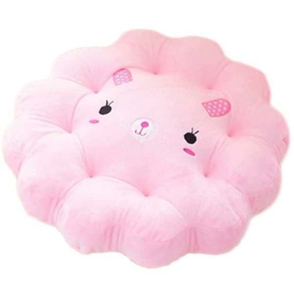 Decorative Super Soft Comfortable Seat Cushions Cartoon Floor Pillows for Kids Round-Pink