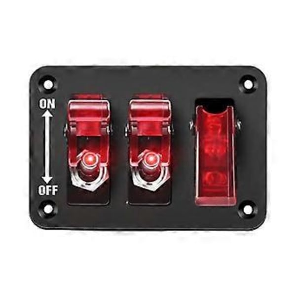 20A Säkringar 24V 12V Strömbrytarpanel 3 Knappar Ljus Vippströmbrytare Fordon Lastbil