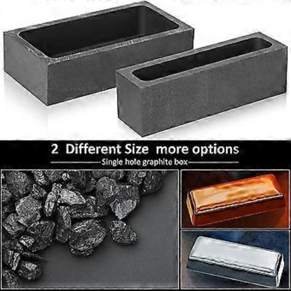 2 stk. 1 kg 665 G Grafit Ingot Form Digel Metal Støbeform Grafit Digel Form Til Guld Me