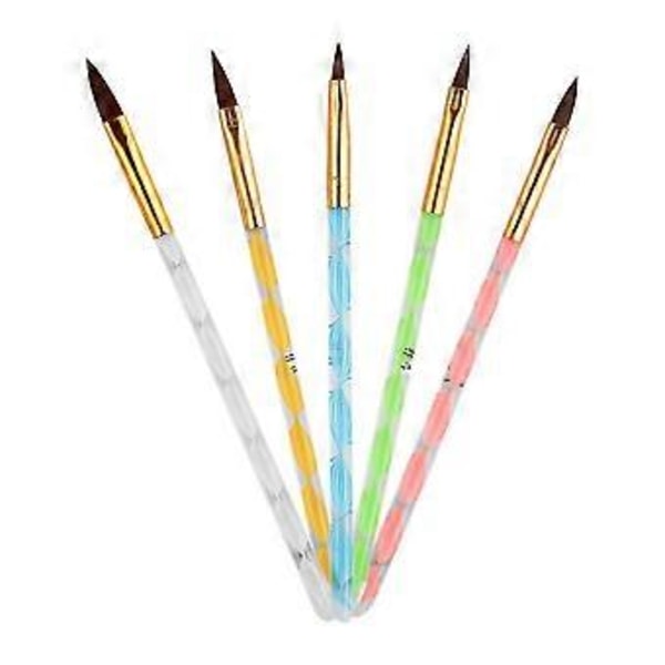 5 st Nagelkonstpenna 3d Kristallblomma Byggare Skulptering Diy Ritborste Manikyr Tips Salong Set Nagel Dotting Verktyg Punktmålning