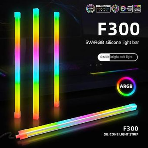 F300 Chassis Lys Bar 3pinx2+4pin 5v Argb Desktop Computer Chassis Ambient Lys Dekorativ Led L