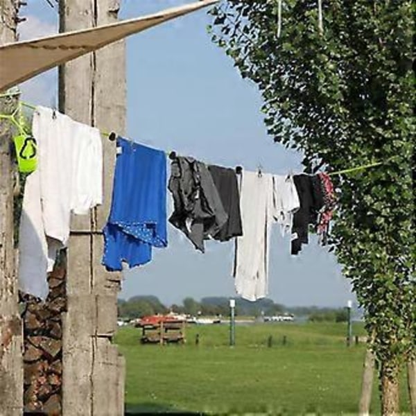 Udtrækkelig tørresnor, 10 meter anti-viklings vaskesnor, justerbar camping vaskesnor til camping udendørs indendørs