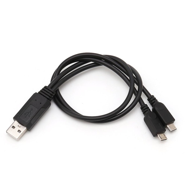 Bærbar USB hann til universell mikro USB dobbel hann Y-adapter splitterkabel