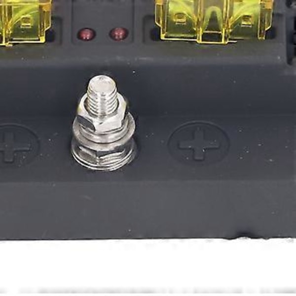 6-vejs sikringsblok ATC ATO bladsikringsboks Vandtæt 12V24V DC med LED-indikator til biler