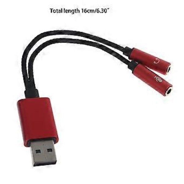 Uros - 2 Dual 3,5 mm Jack Naaras Kuuloke Mikrofoni Audio Adapteri Aux Muuntimella