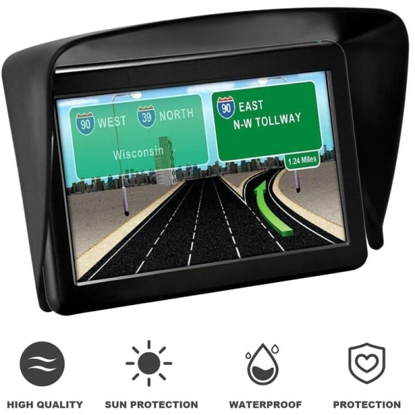 Sun Shade Shield Glare Visir for 7-tommers GPS-navigatormonitor for biler