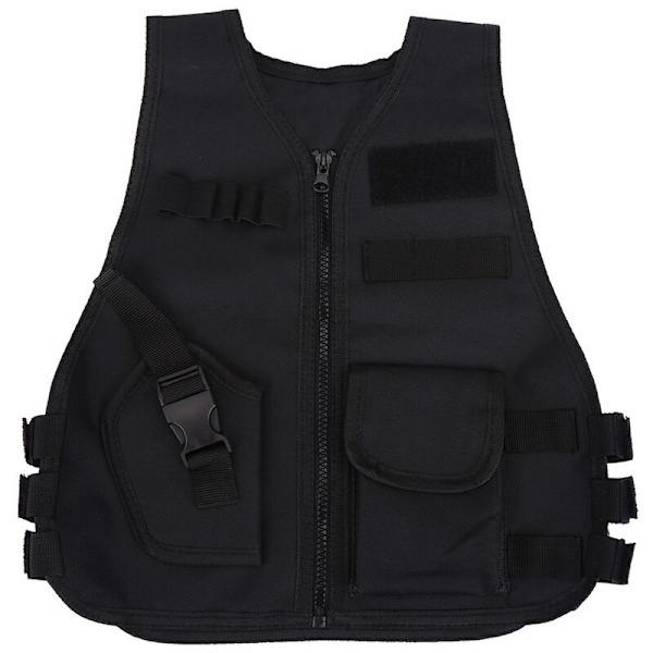 Kids Breathable Protective Vest, Outdoor Hunting Combat Games Protective Vest, Black S