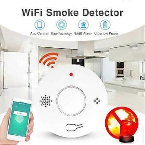 Tuya WiFi Brandvarnare Kombinerad Brandvarnare Hem Säkerhetssystem WiFi