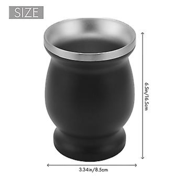 Yerba Mate Gourd Sæt Dobbeltvægget Rustfri Te Kop Og Bombilla 8 Ounces Bombillas Yerba Mate Sugerør