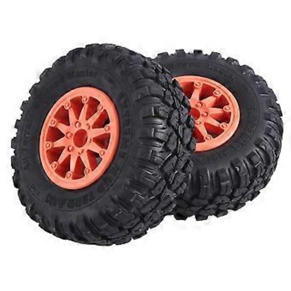 4 stk. 118X44mm 2.2 Tommers Gummidekk & Plast Beadlock Felg for 1:10 RC Rock Crawler Axial SCX10 RR10 RC Bil, Oransje