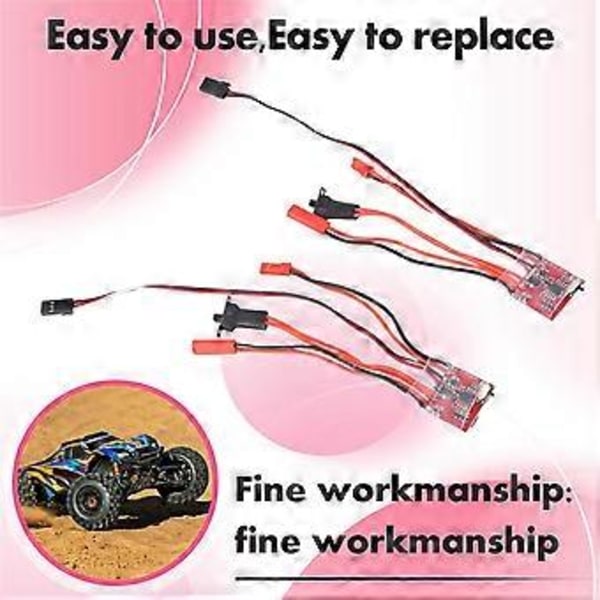 2 STK RC Bil 30A ESC Fremad Bak Børste Bremse Dobbeltvejs ESC Motor Hastighedsregulator til 1/16 1/18 1/24 Bil Båd Tank