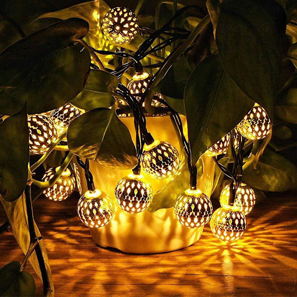 Globe String Lights Plug-in Metal Ball Fairy Lights, Kan forbindes med hale stik, Justerbar med flere tilstande, Nyhedsdekorationer