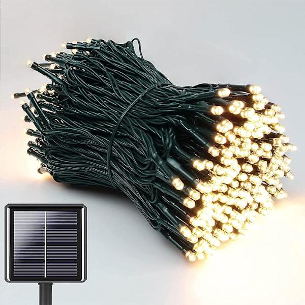 Solcelle-fe-lys udendørs 20 M 200 Led Solcelle-fe-lys udendørs vejrbestandig kobbertråd 8 tilstande Ip65 vandtætte fe-lys udendørs sol