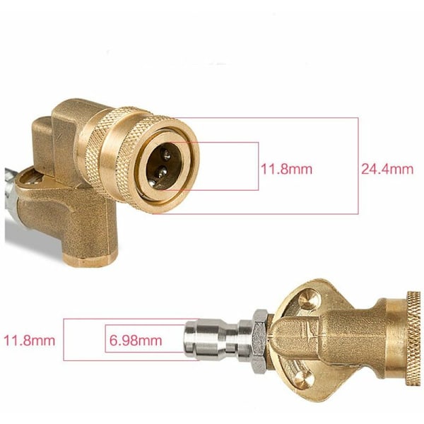 Svingbar kobling for høytrykksvaskere 1/4\" med hurtigkoblinger og adaptere, rengjøringsverktøy for tilkobling av svingbare koblinger