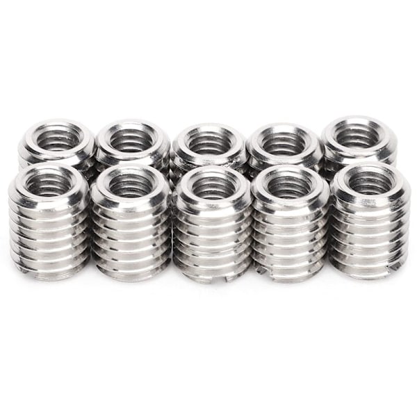 ,10 st insatsmutter, M6/M10 gänginsats, insatsmutter, 303 rostfritt stål (inner M6x1.0 yttre M10x1.5 glöd 12mm)