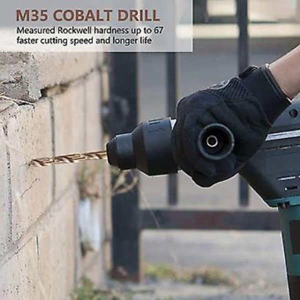 50st Force Tools M35 Kobolt Borrsats, HSS-Co Set 1-m, för Ing På Ste