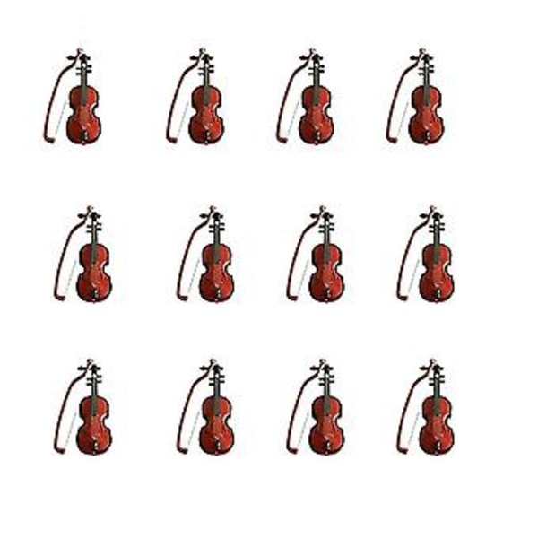12 Sett Mini Fiolin Julefiolin Modell Skrivebordsinstrument Pynt Mini Fiolin Ornamenter Chris