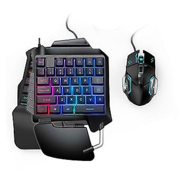Enhands RGB + Gaming Kit 35 Tangenter LED Vänsterhands Mini Keypad För Mobilspel