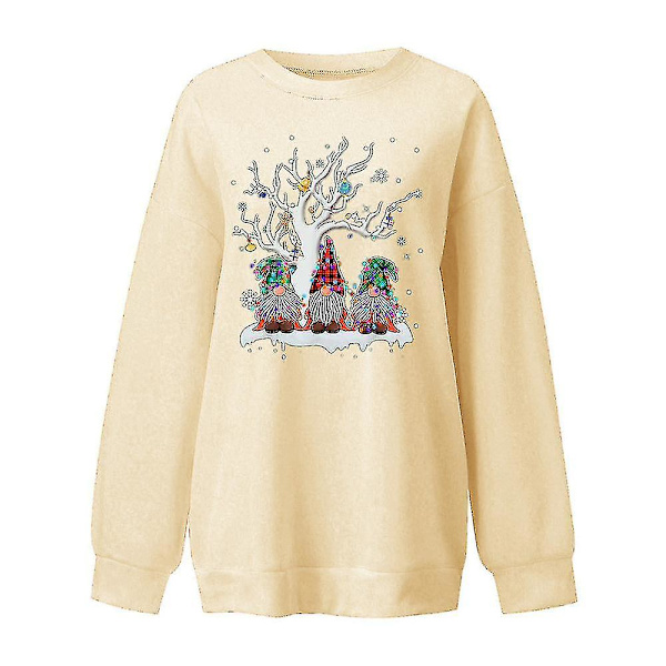 Jul Oversize Sweatshirt Kvinnor Jul Gnomies Pullover Jumper Topp