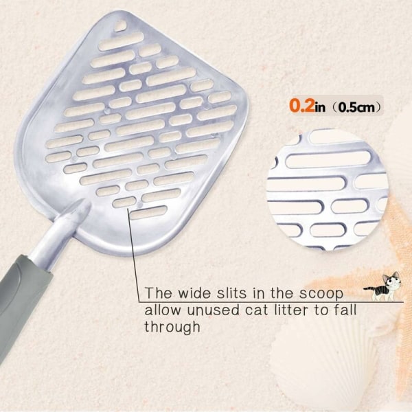 Kattensandskuffe, holdbar metallskuffe, sil med dyp skuffe og ergonomisk håndtak grå, Fei Yu