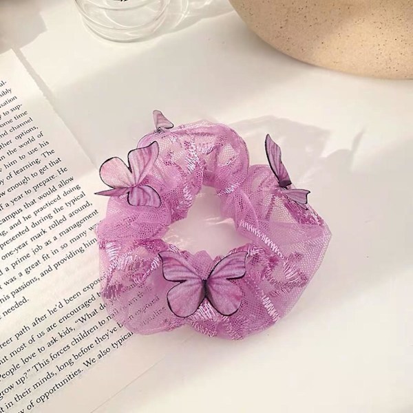 Perhos Scrunchies / Naiset Joustava Pitsi Kiiltävät Hiusharjat / Solmio Tytöt Mesh Läpinäkyvä Tulle Päähine / Läpinäkyvä Perhonen Tulle Hiusharja