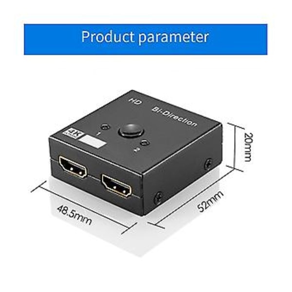 4k 2 sisään 1 ulos 1 sisään 2 ulos -yhteensopiva muunnin tietokoneprojektori TV-adapteri HD-signaalille
