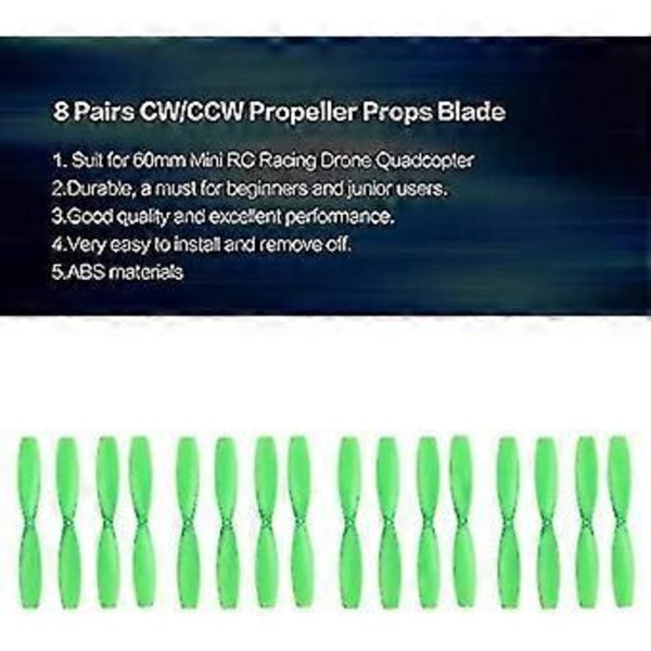 8 Paria Cw/ccw Potkurin Lapa Rc 60mm Mini Racing Drone Quadcopter Lentokone Uav Varaosat Lisätarvikkeet Komponentti