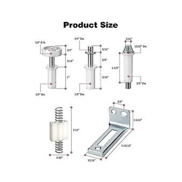 16 stk. Bifold Dør Hardware, Bi-fold Skabsdør Hardware Reparationsværktøjssæt
