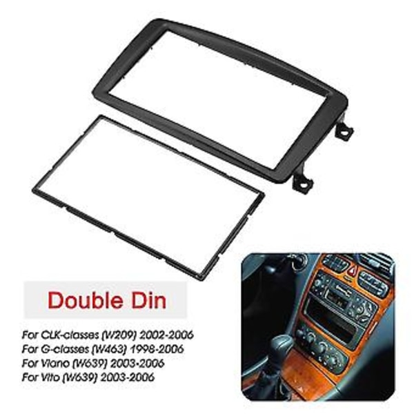 2 Din Bilradio Fascia DVD-spelare Panel Dash Ram För C Clk G Viano W203 W209 W4