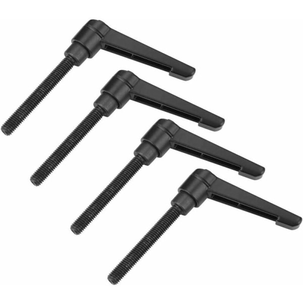 4 st klämhandtag, justerbar M6 M6 rostfritt stål hantag handtag, svart (32 mm)