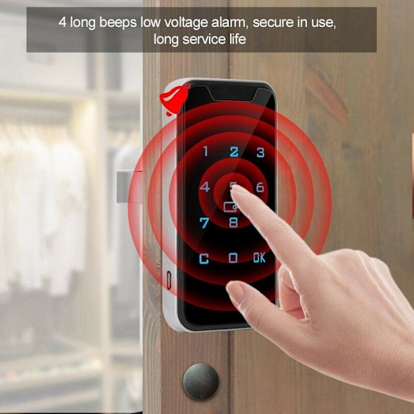 QiMeiTech Elektronisk lås, Smart Digital RFID Passordlås Touch Keypad Elektronisk arkivskapslås