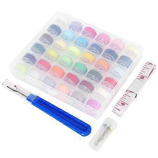 Spole med tråd Transparent spole Sy Broderimaskin Tillbehör 36 Färger Set