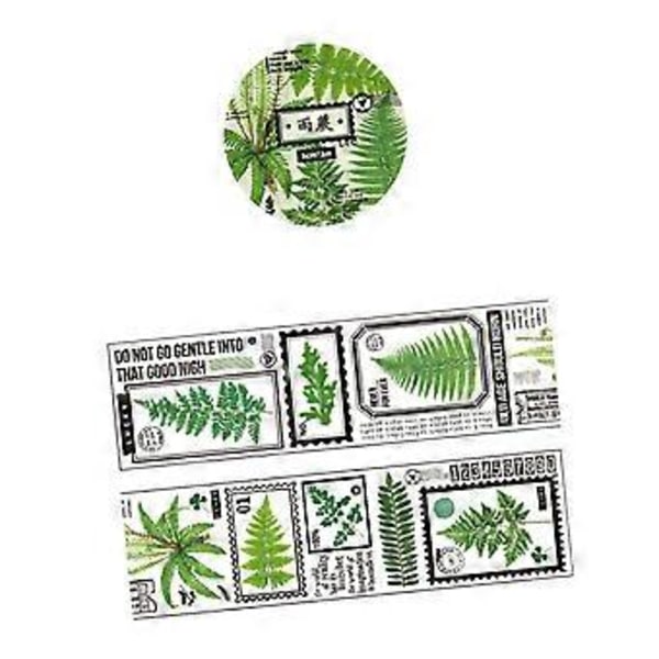Retro Växt Sticker Rulle - Klar PET-tejp för Scrapbooks och Dagböcker