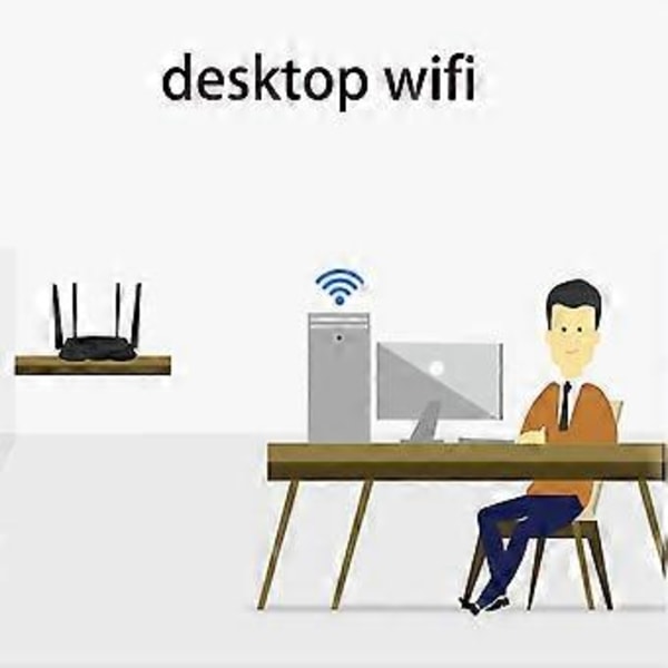 2.4G/5.0G Trådlöst Nätverkskort för Stationär Dator Stöd för Windows XP Vista USB WiFi Adapter Dual-Band 1900Mbps
