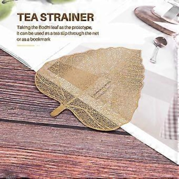 Ny Håndlavet Bladsi af Rustfrit Stål, Te-infuser, Tefilter, Perfekt til Løs Te (Guld)