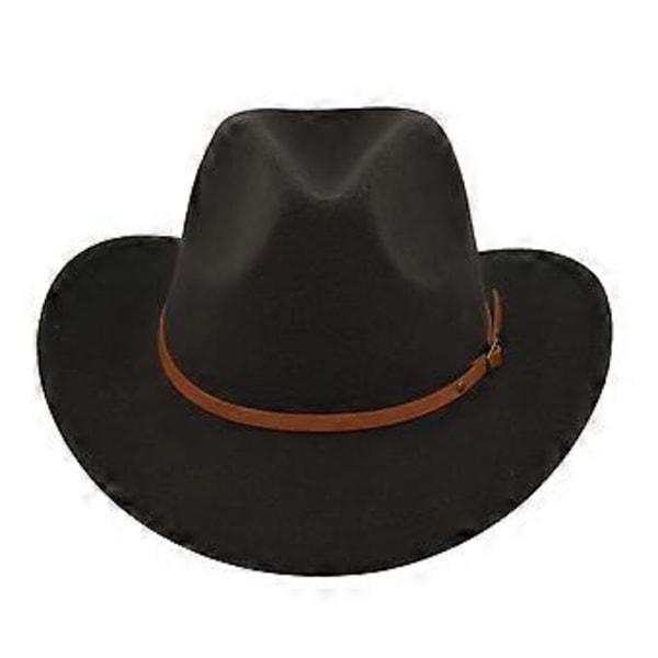 Filt hatt retro imitation får hatt cowboy hatt bälte ull hatt nationell huva retro jazz hatt