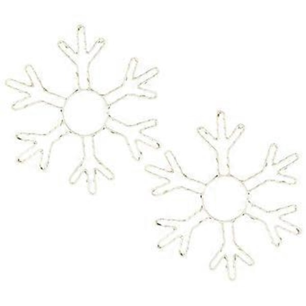 2 ST Jul Snöflinga Fönsterlampor Dekorationer Led Snöflingelampor för Hem Juldekor Varmt Ljus Vit