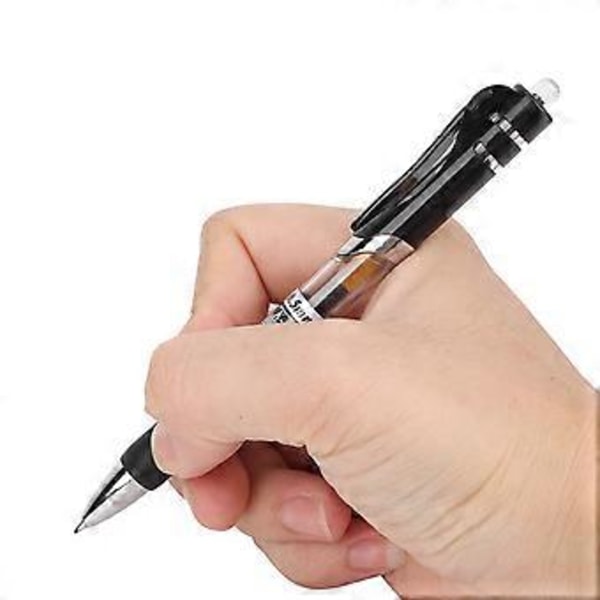 12 stk. Gel Penne: Stor Kapacitet Carbon Tryk 0,5 mm Neutral Kontorartikler (Sort)