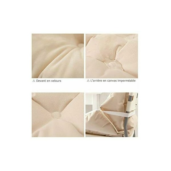 40 40 48cm Stolpute med Ryggstøtte Sete Skall Lenestol Myk Fløyel Vanntett Elastisk for Stol Rattan Halm Hage Beige-DENUOTOP