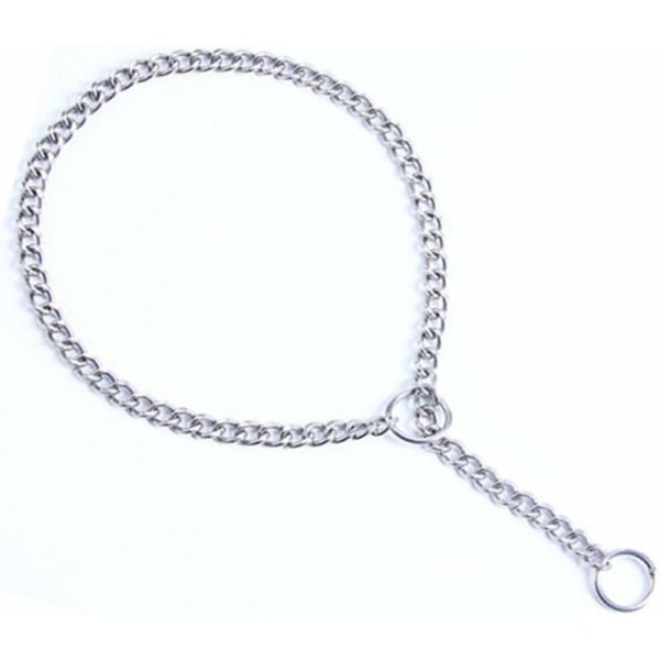 Rustfrit stål P Chock Metalkæde Hundehalsbånd til fods til fods til små mellemstore hunde - 3,0 mm x 55 cm