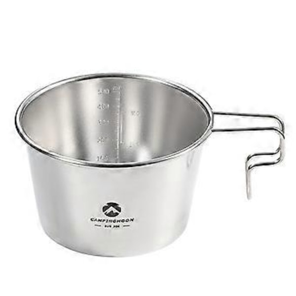 600ml Rostfri Sierra Kopp för Utomhuscamping Vandring Backpacking Picknick